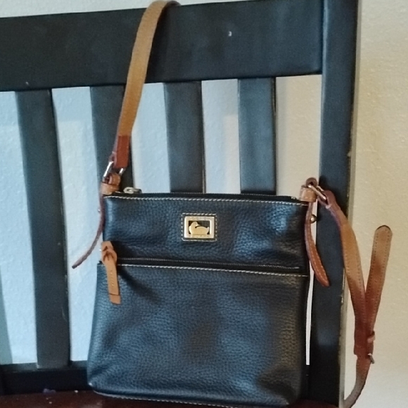 Dooney & Bourke Handbags - Dooney & Bourke Black Leather with Gold Stitching